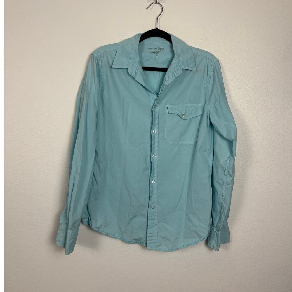 Save Khaki United Pocket Front Light Blue Button Down Long Sleeve Small